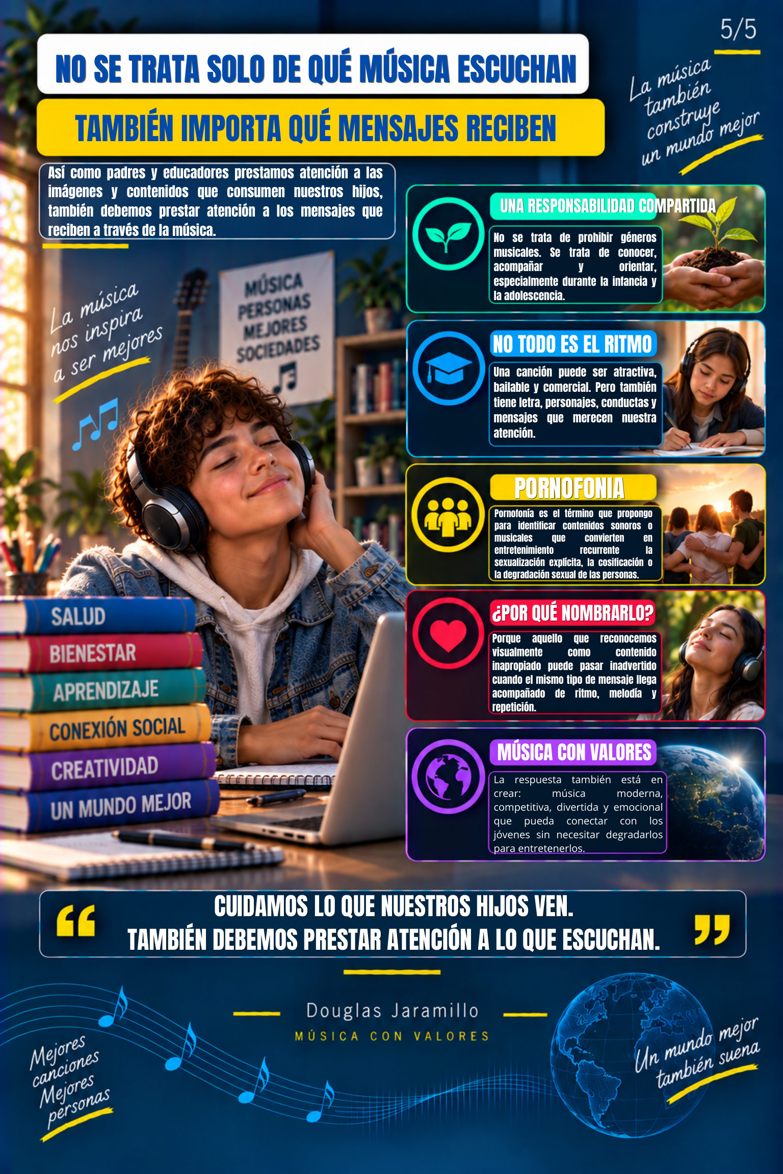 Infografía página 5: En la escuela usamos la música